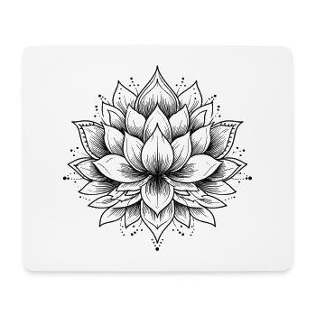 Symmetrische und beruhigende Lotus-Mandala - Mousepad (Querformat) - Weiß - Vorne