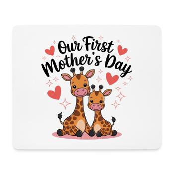 First Mother's Day Giraffe Duo - Mouse Pad (horizontal) - white - Front