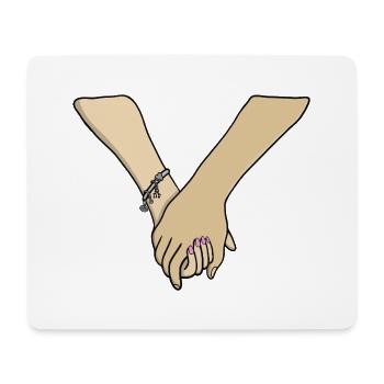 Romantic Couple Holding Hands Valentine - Mouse Pad (horizontal) - white - Front