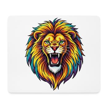 Explosion de Lion Arc-en-ciel Néon - Tapis de souris (format paysage) - blanc - Devant
