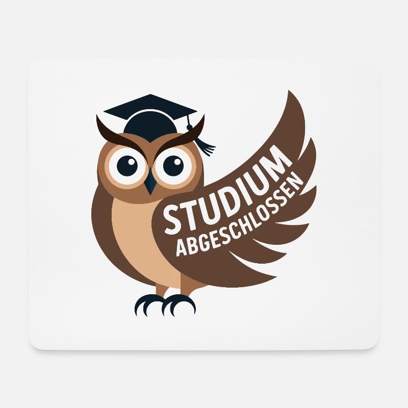 Eule - Studium abgeschlossen - Mousepad (Querformat) - Weiß