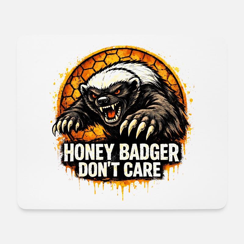 Honigdachs, das ist mir egal. - Mousepad (Querformat) - Weiß