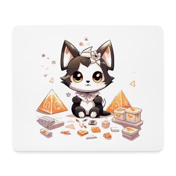 Chibi-Hundewelpe Diamantenschatz - Mousepad (Querformat) - Weiß - Vorne