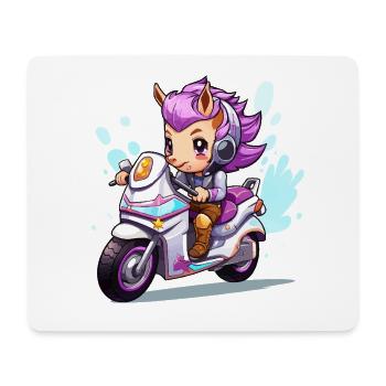 Chibi Motorradheldin - Mousepad (Querformat) - Weiß - Vorne