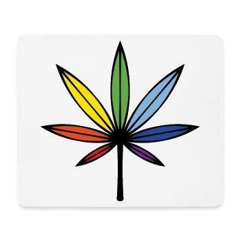 Cannabis / Marijuana / Hemp (Outline / Rainbow) - Mouse Pad (horizontal) - white - Front
