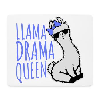 Lama Drama Queen Lunettes de soleil cool assises drôle - Tapis de souris (format paysage) - blanc - Devant