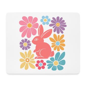 Happy Easter Bunny Boho - Mousepad (Querformat) - Weiß - Vorne