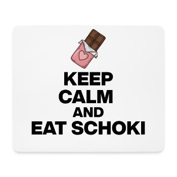 KEEP CALM AND EAT SCHOKI, SCHOKO JUNKIE GESCHENK - Mousepad (Querformat) - Weiß - Vorne