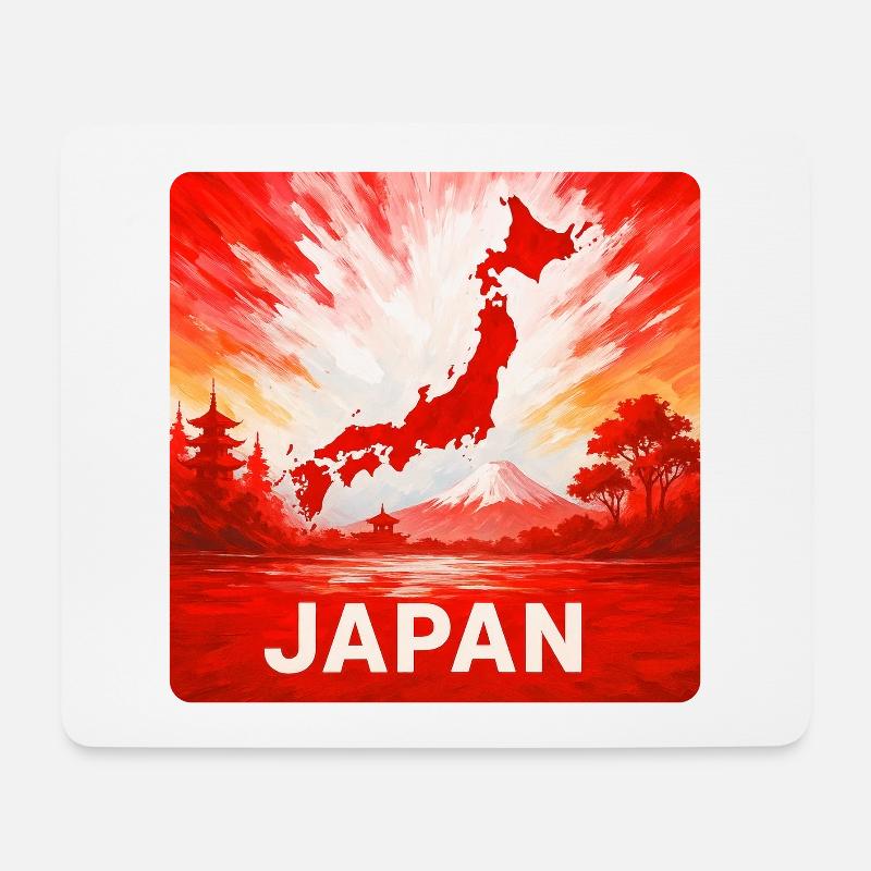 Japan Reise Design - Mousepad (Querformat) - Weiß