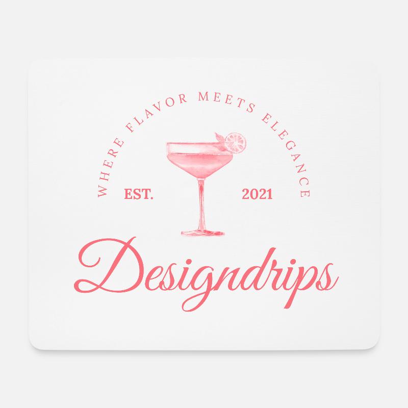 Rosa Print – Flavor meets Elegance - Mousepad (Querformat) - Weiß
