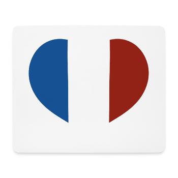 French Flag Heart - Mouse Pad (horizontal) - white - Front