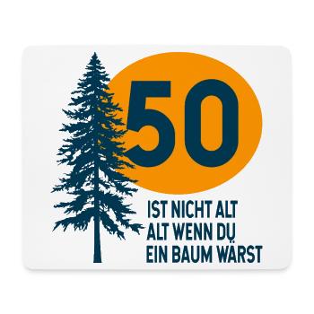 50. Geburtstag Geschenk Baum - Mousepad (Querformat) - Weiß - Vorne