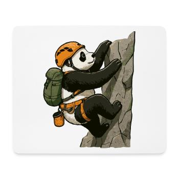 Pandabär beim Bouldern mit Kletterausrüstung - Mousepad (Querformat) - Weiß - Vorne