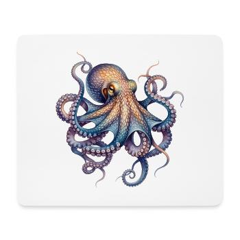 Tintenpracht Oktopus Druck - Mousepad (Querformat) - Weiß - Vorne