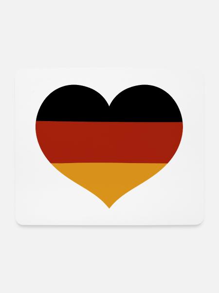 Deutsche herzförmige Flagge - Mousepad (Querformat) - Weiß