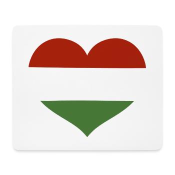 Herz der ungarischen Flagge - Mousepad (Querformat) - Weiß - Vorne