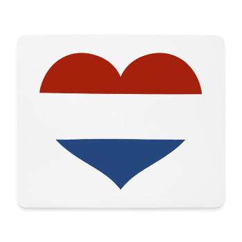 Netherlands Flag Heart - Mouse Pad (horizontal) - white - Front