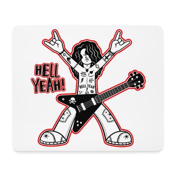 Hell yes Cartoon-Rock-Gitarrist - Mousepad (Querformat) - Weiß - Vorne