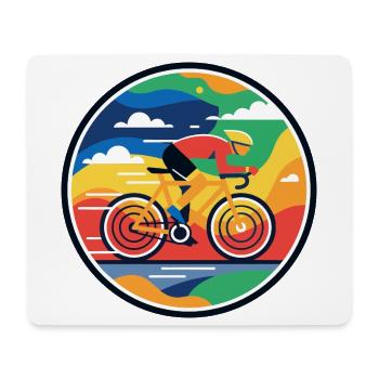 Farbexplosiver Rennradfahrer Fahrrad Speed Motiv - Mousepad (Querformat) - Weiß - Vorne