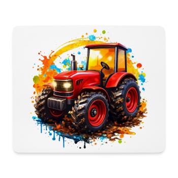 Roter Traktor mit Farbspritzern  - Mousepad (Querformat) - Weiß - Vorne