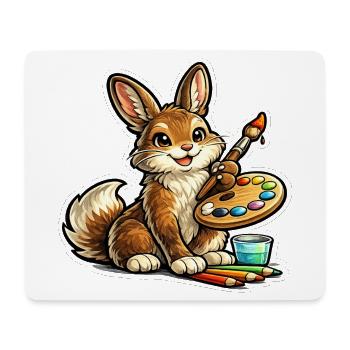 Artiste lapin avec palette - Tapis de souris (format paysage) - blanc - Devant