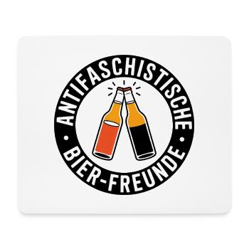 Antifascist Beer Friends - Against the Right - Mouse Pad (horizontal) - white - Front