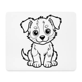 Adorable Dog Puppy Line Style - Mouse Pad (horizontal) - white - Front