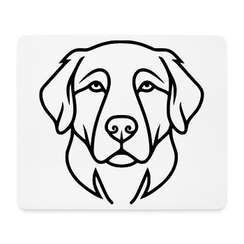 Labrador Dog Head Outline - Mouse Pad (horizontal) - white - Front