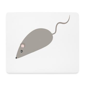 Graue Maus Minimalistische Skizze - Mousepad (Querformat) - Weiß - Vorne
