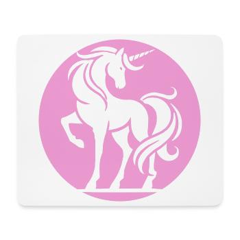 Cercle de la silhouette de la licorne rose - Tapis de souris (format paysage) - blanc - Devant