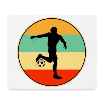 Retro Footballer Silhouette Vintage Football - Mouse Pad (horizontal) - white - Front