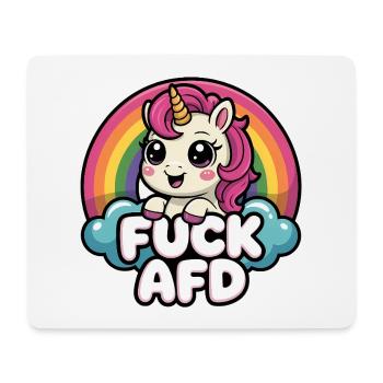 Fuck AFD - Antifa Einhorn Tee - Mousepad (Querformat) - Weiß - Vorne