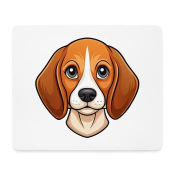 Beagle-Gesicht - Mousepad (Querformat) - Weiß - Vorne