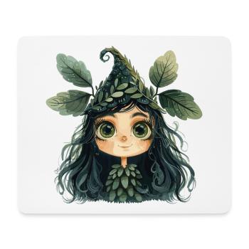 Blätterkönigin Waldwesen Waldfee - Mousepad (Querformat) - Weiß - Vorne