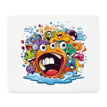 Kunterbunte Monsterbande Splash - Mousepad (Querformat) - Weiß - Vorne