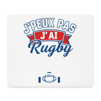 J'peux pas j'ai Rugby - Tapis de souris (format paysage) - blanc - Devant