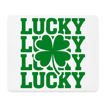Lucky Clover Typography - Mouse Pad (horizontal) - white - Front