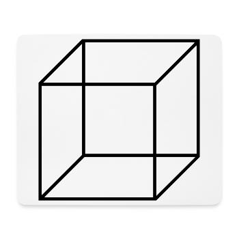 Würfel Quadrat - Mousepad (Querformat) - Weiß - Vorne
