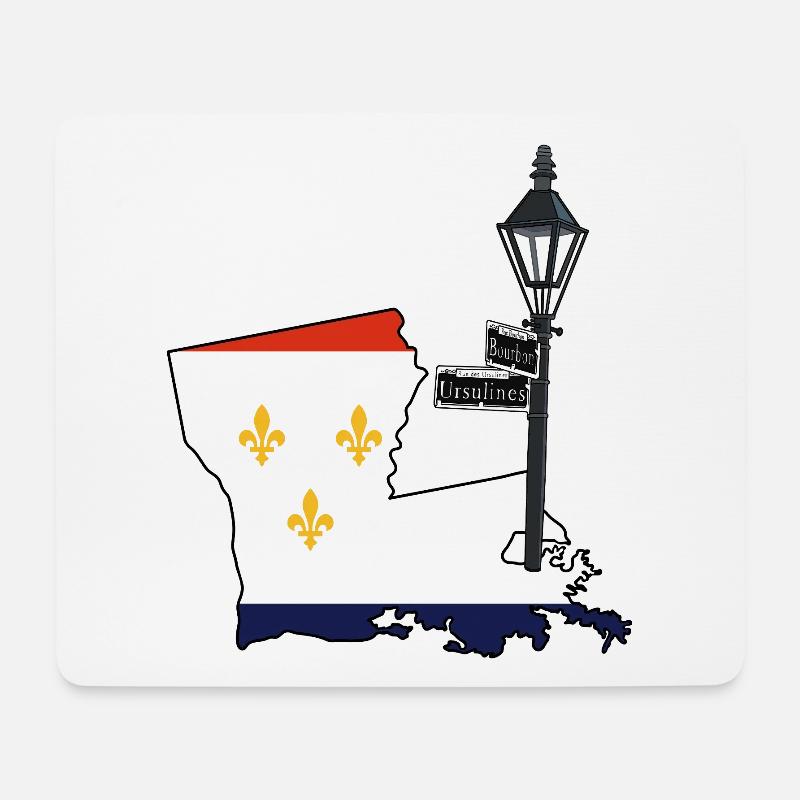 New Orleans Coole Karte USA Mardi Gras - Mousepad (Querformat) - Weiß