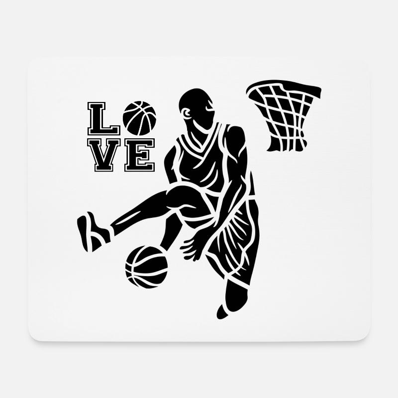 Love BasketBall - Mousepad (Querformat) - Weiß