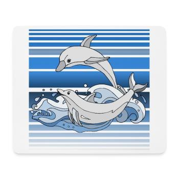 Dauphins - Tapis de souris (format paysage) - blanc - Devant