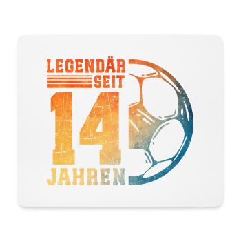 14. Geburtstag Fußball 14 Jahre Junge Teenager - Mousepad (Querformat) - Weiß - Vorne