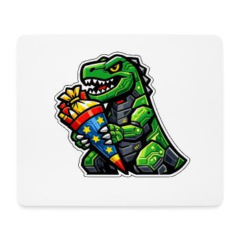 Schule Einschulung Dinosaurier Dino Schulkind 2026 - Mousepad (Querformat) - Weiß - Vorne