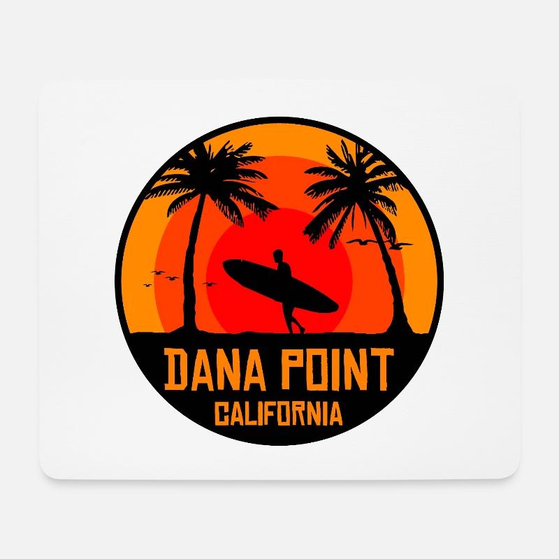 Coucher de soleil sur les surfs de Dana Point - Tapis de souris (format paysage) - blanc