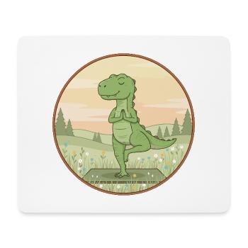 Yoga T-Rex Dinosaurier macht Baumpose - Mousepad (Querformat) - Weiß - Vorne