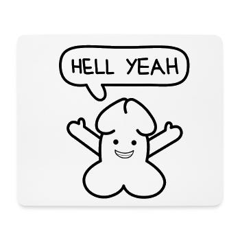 lustiges Junior 'Hell yes'-Emoticon - Mousepad (Querformat) - Weiß - Vorne
