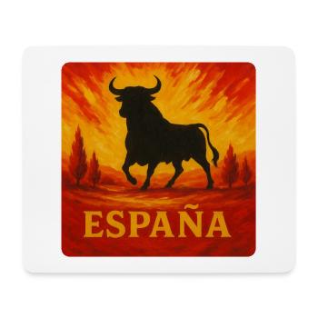 Spanien Stier Sonnenuntergang - Mousepad (Querformat) - Weiß - Vorne