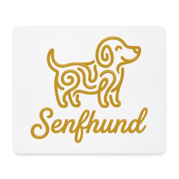 Senfhund - Lustiges Mischling Hundedesign - Mousepad (Querformat) - Weiß - Vorne