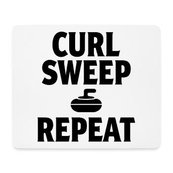 Curl Sweep Repeat Curling Sport Eissport - Mouse Pad (horizontal) - white - Front