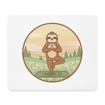 Yoga Sloth Animal Doing Tree Pose Art - Mouse Pad (horizontal) - white - Front